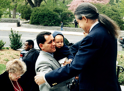 Juan Miguel Gonzlez and his infant son Hianny