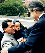 Juan Miguel Gonzlez and his infant son Hianny