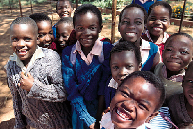 Students from United Methodist-supported Hartzell Primary School in Old Mutare Mission, Zimbabwe
